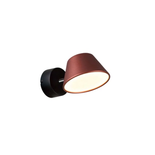 [CA-50452W-3K-RG-ND] Aplique Aurora cabezal semi cónico 230x160xH125mm led 9W 3000K on-off