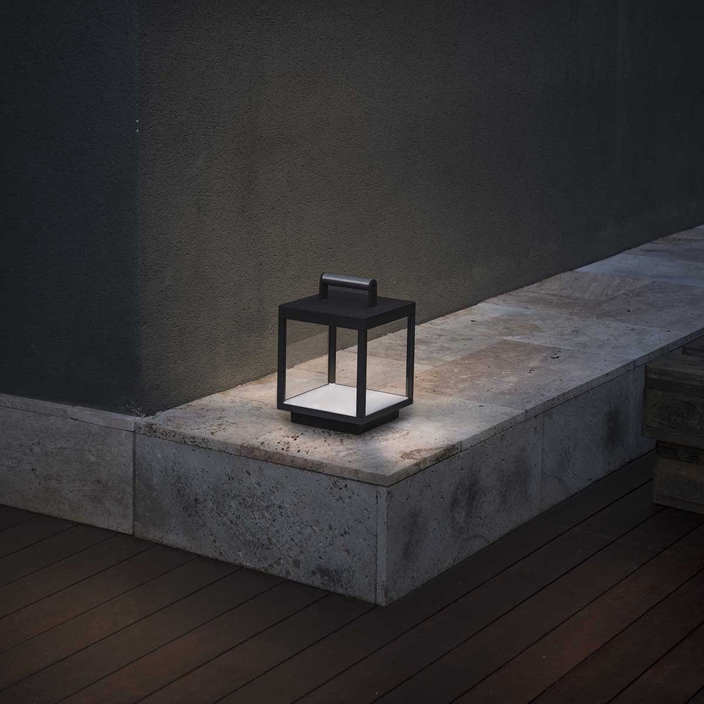 Lámpara de pie/mesa portátil Kerala gris oscuro led 5W 3000K