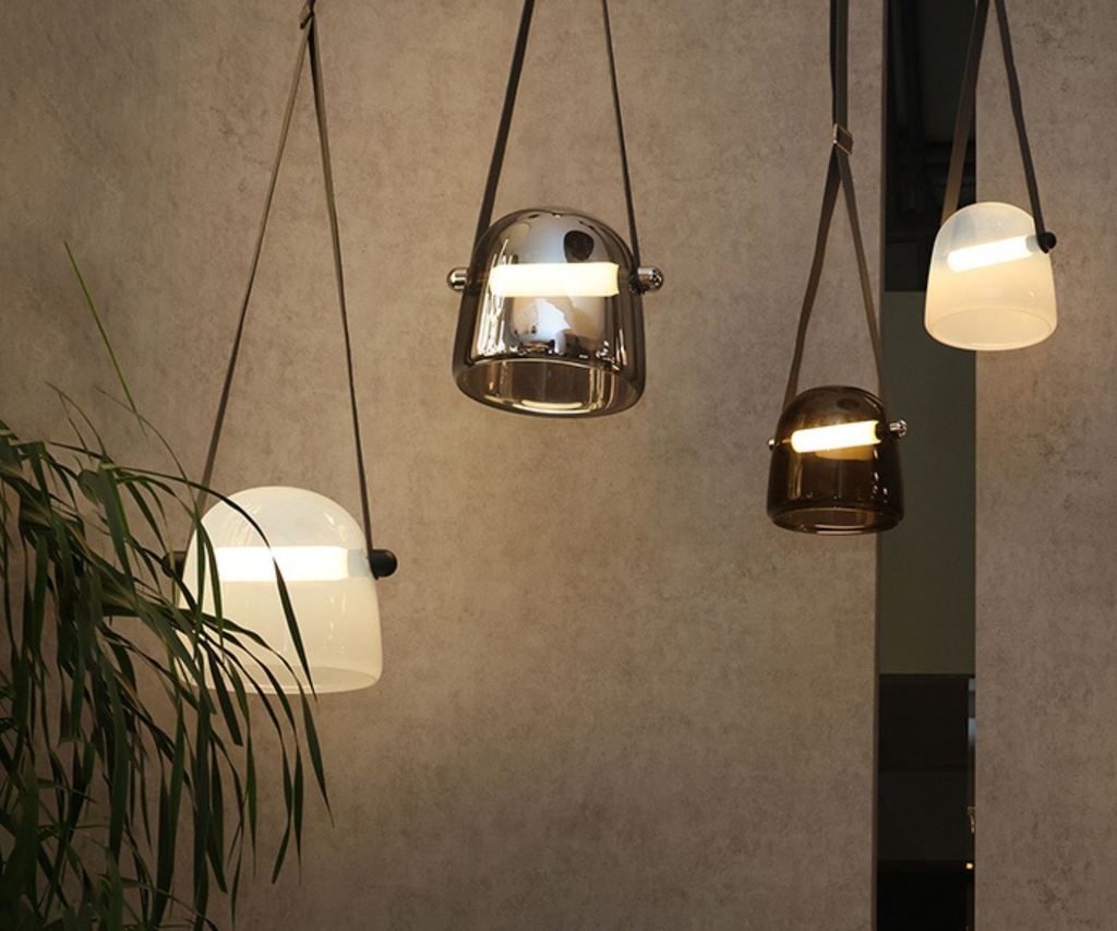 Lámpara colgante led 19W 3000K 120V on-off Gris ø500x90x2000mm