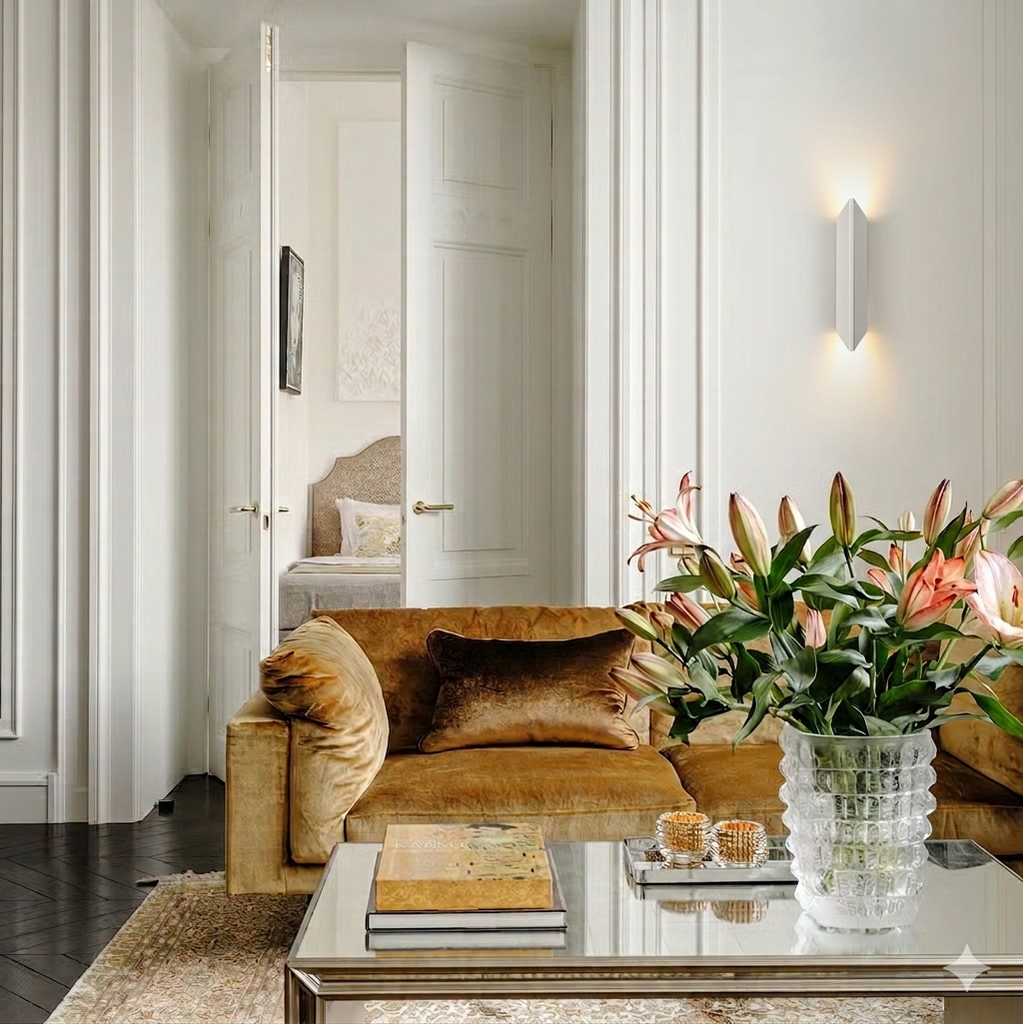 Aplique luz directa-indirecta L71×W55×H325mm led 2x5W 3000K CRI90 120V