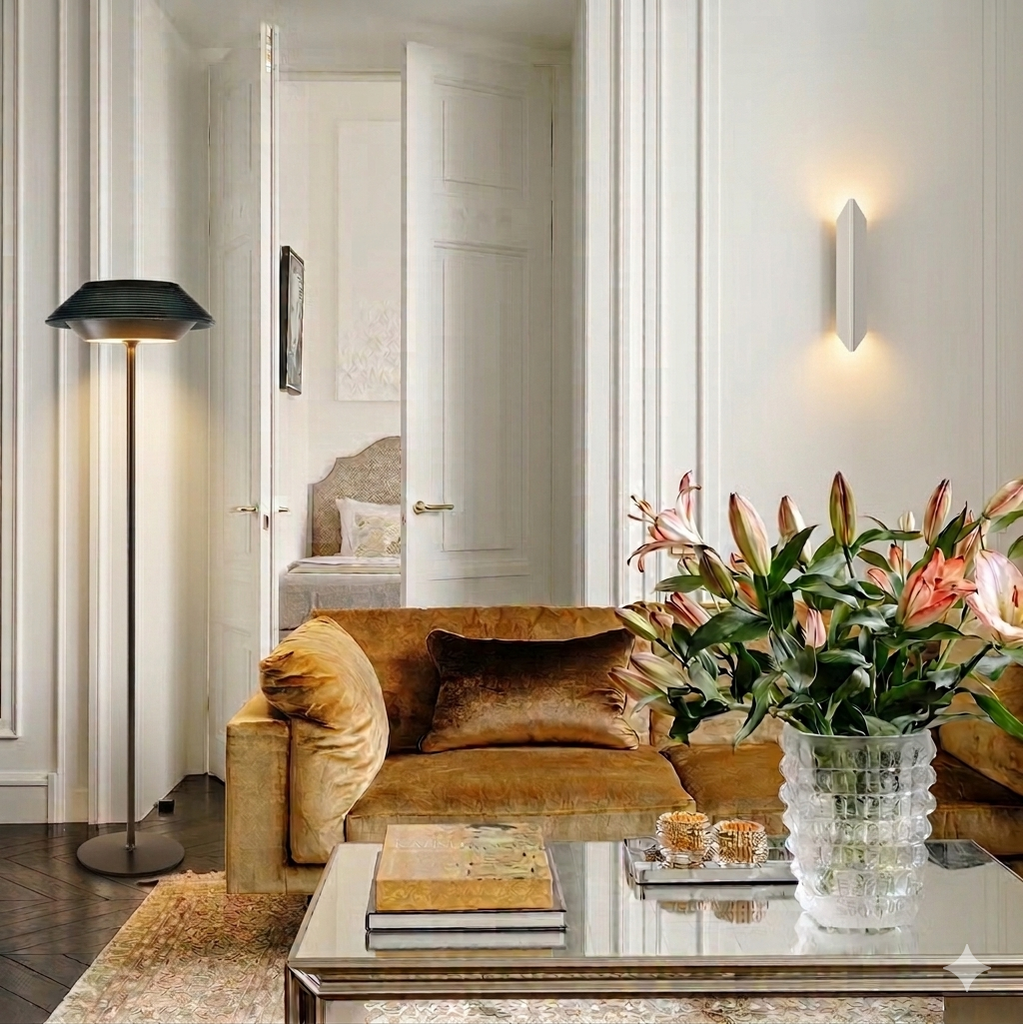 Lámpara de pie Plato 1x18W 3000K 120V on-off  ∅45*H160 Gris