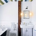 Aplique IP44 globo vidrio blanco led 120V 