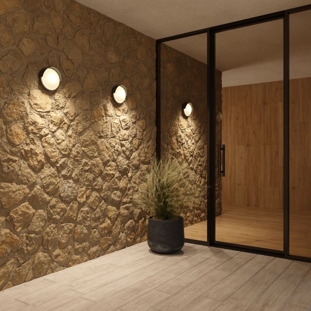 Aplique IP54 redondo ø200mm de aluminio y difusor de policarbonato led 6,2W 3000K 827lm 100-240V