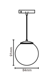 Lámpara colgante tipo globo para riel magnético 5.8mm 100° 24V 7W CRI90 565