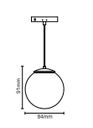 Lámpara colgante tipo globo para riel magnético 5.8mm 100° 24V 7W CRI90 565
