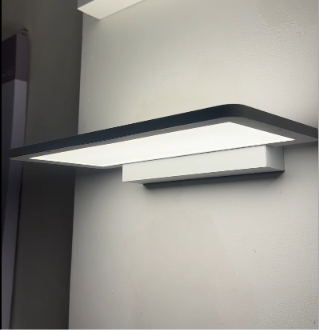 Aplique IP44 luz directa e indirecta 350x205x35mm 120V 17W 3000K