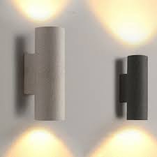 Aplique cilíndrico de cemento IP54 2xGU10 Ø8.5x25cm