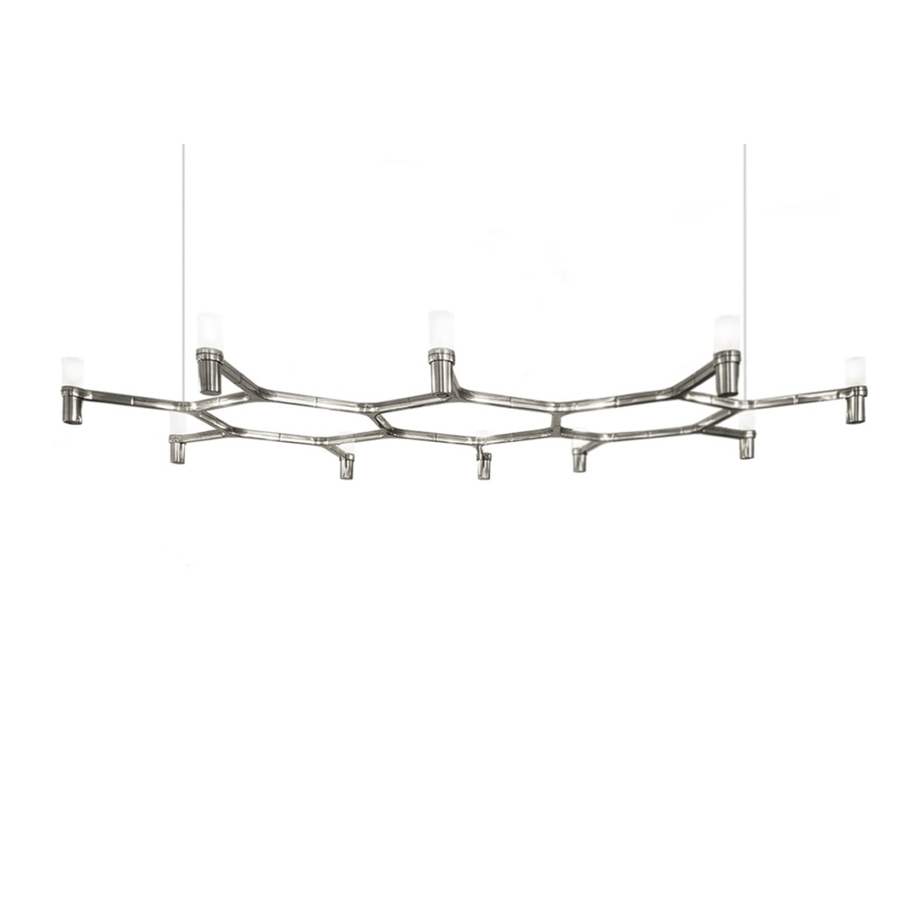 Lámpara colgante Crown Plana 10xG9 aluminio pulido