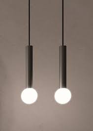 Lámpara TUBE-GLOBE colgante IP44 con 2m de cable, cilindro 250mm globo de vidrio  φ160mm 120V 7W 3000K
