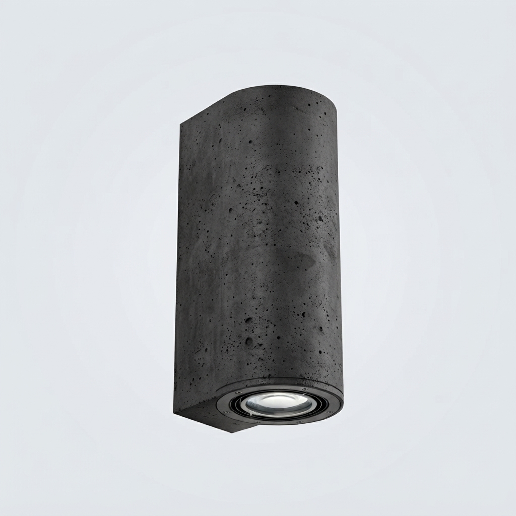 Aplique cilindrico de cemento IP54 2xGU10 8x9.6x19.6cm