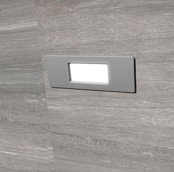 Aplique Empotrado en pared Nina L=150mm gris IP55 con bombillo led 3000K 100-240V R7s