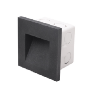 Aplique para empotrar en pared IP65 3W 3000K negro 120V
