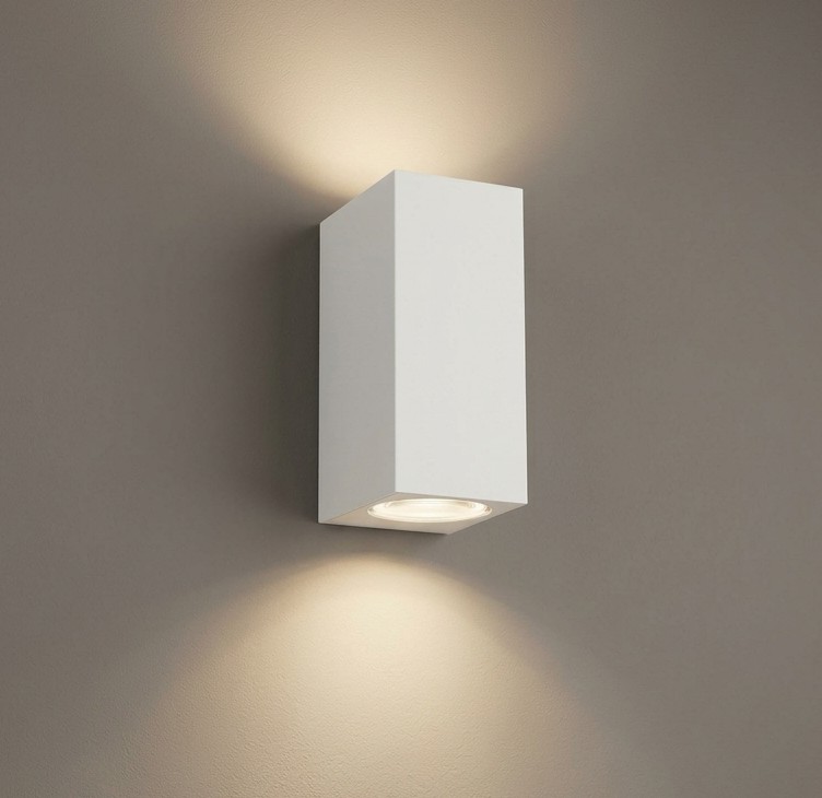 Aplique rectangular de cemento IP54 2xGU10 7.5x7.5x25cm