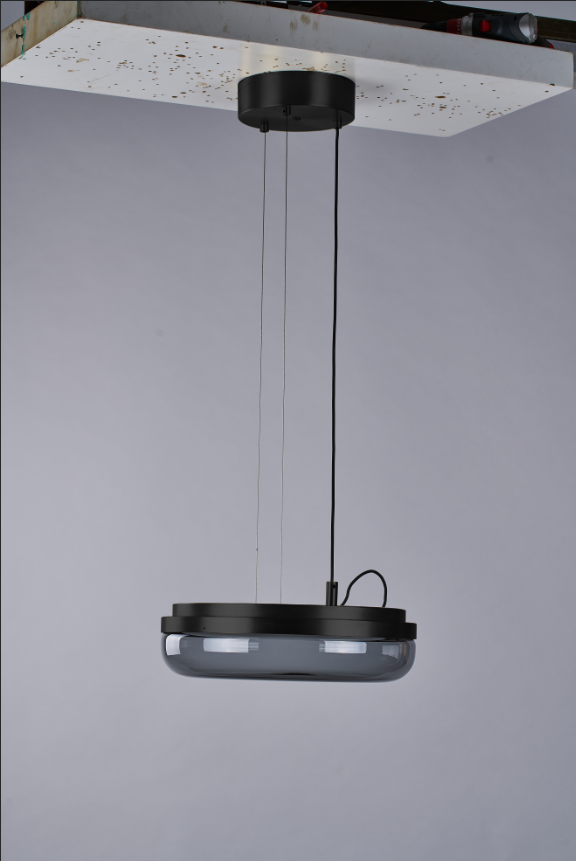 Lámpara colgante Jam grande 1x30W 3000K 120V on-off  ∅40*H200  Vidrio∅40*8" Gris