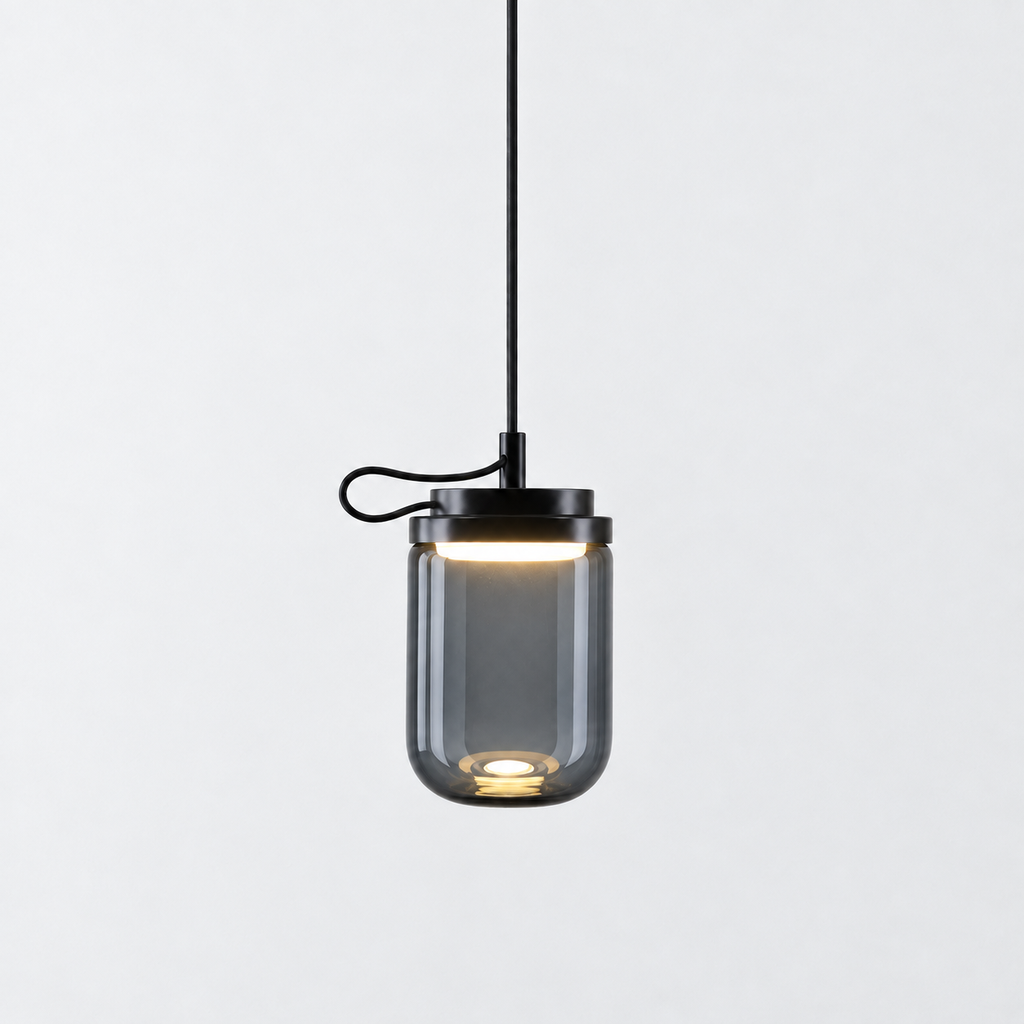 Lampara colgante Jam sencilla 1x8W 3000K 120V on-off  ∅15*27 *H200 Gris