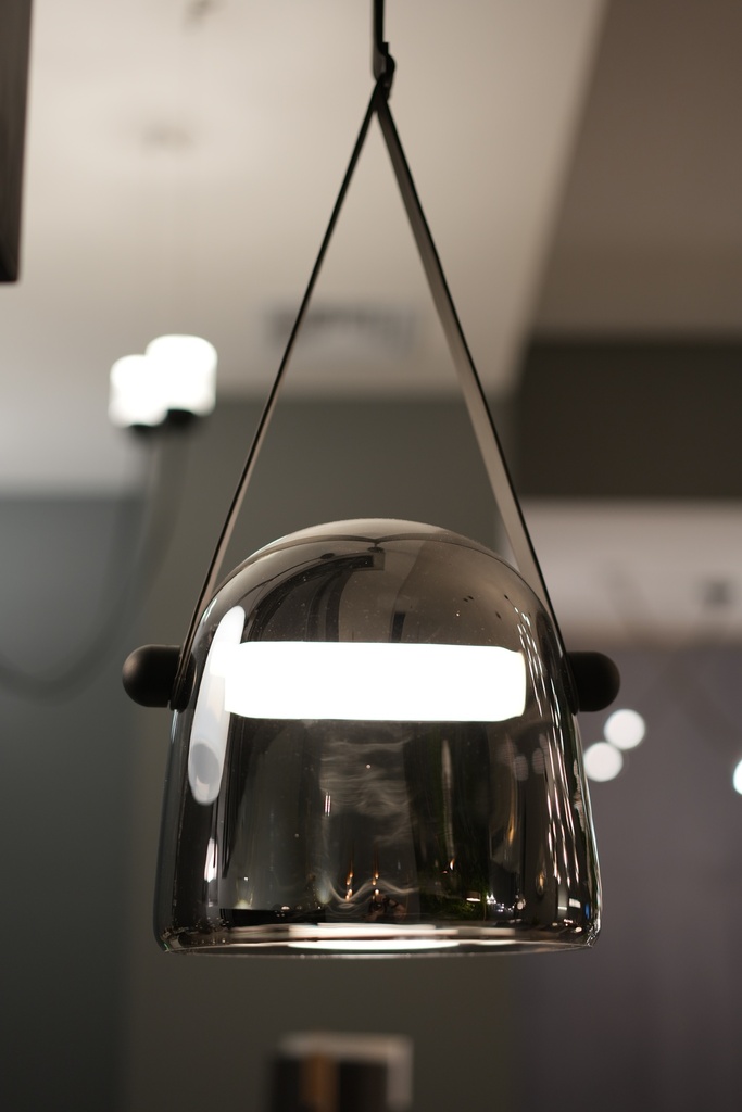 Lámpara colgante led 19W 3000K 120V on-off Gris ø500x90x2000mm