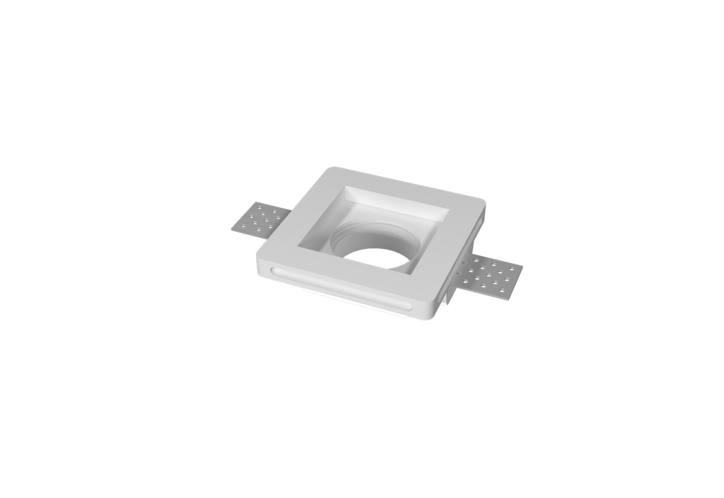 Lámpara empotrable cuadrada downlight "yeso" 10x10x2.6cm con sócate GU10