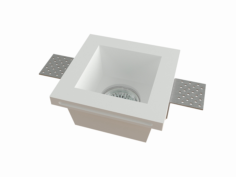Lámpara empotrable cuadrada downlight "yeso" 12x12x6cm con sócate GU10