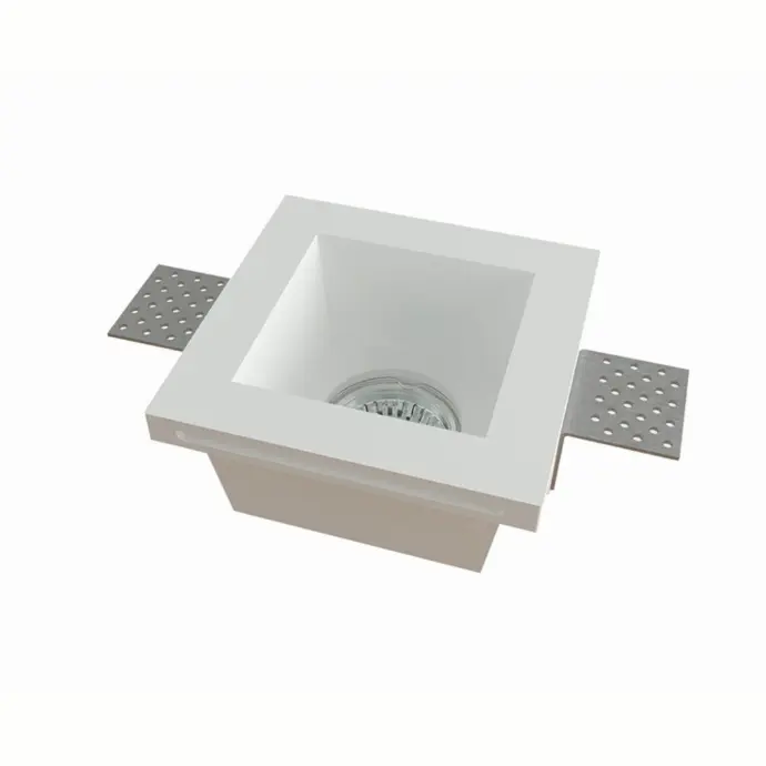 Lámpara empotrable cuadrada downlight "yeso" 12x12x6cm con sócate GU10