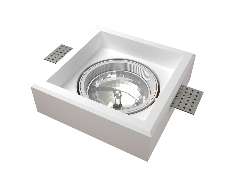 Lámpara empotrable cuadrada downlight "yeso" 18.5x18.5x5.7cm para AR111