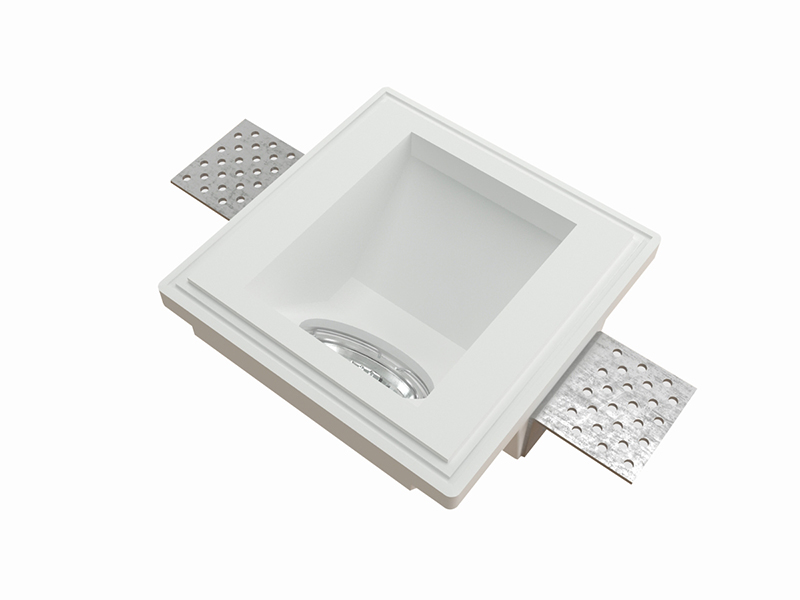 Lámpara empotrable cuadrada wall washer "yeso" 12x12x6.5cm con sócate GU10