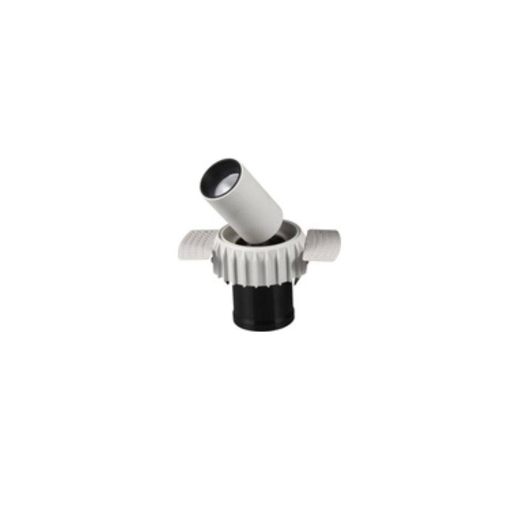 Lámpara empotrable dirigible redonda blanca sin marco Ø87x87mm hueco Ø90mm led 7W 3000 35° IP20 100-240V atenuable triac