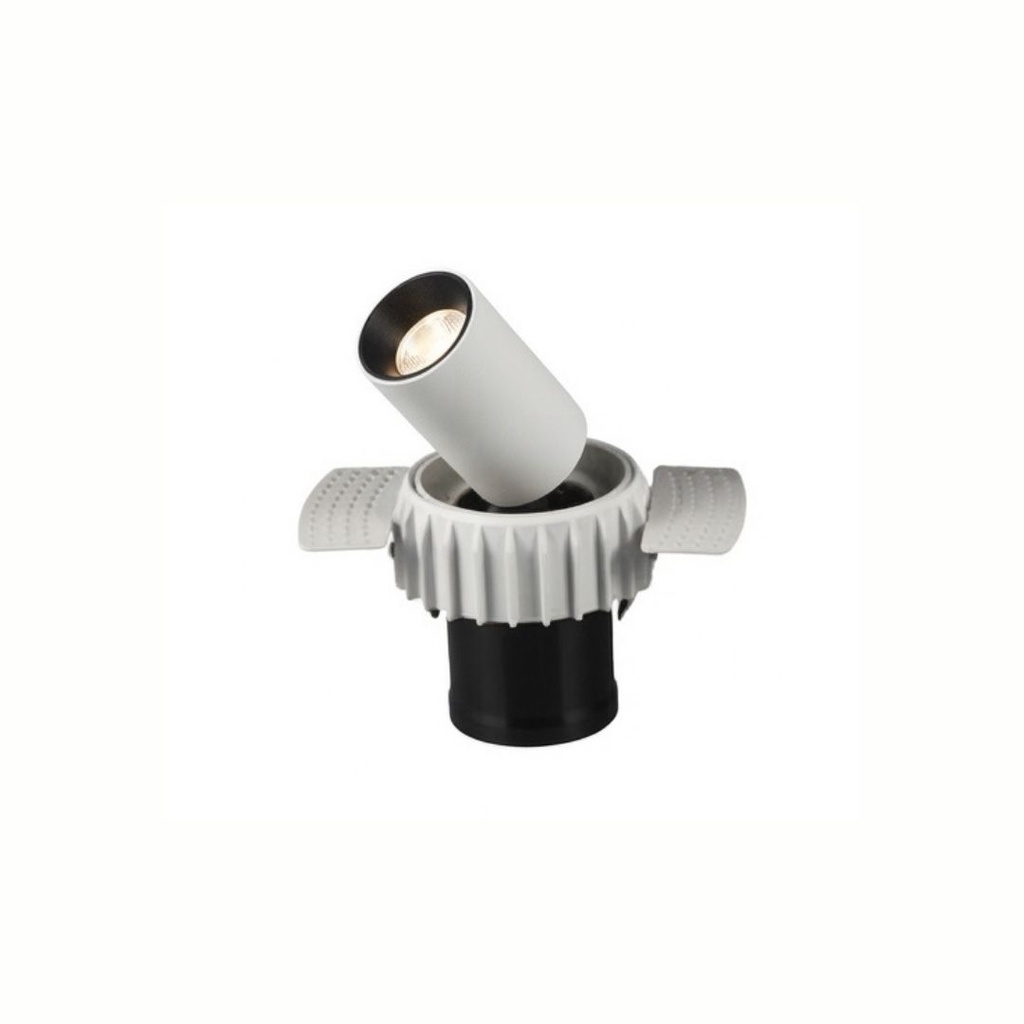Lámpara empotrable dirigible redonda blanca sin marco Ø87x87mm hueco Ø90mm led 7W 3000 35° IP20 100-240V atenuable triac