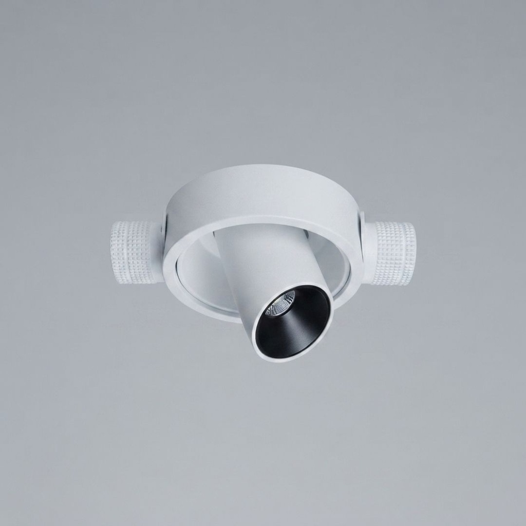Lámpara empotrable dirigible redonda blanca Ø116x37mm hueco Ø125mm led 3W 3000 24° IP20 100-277V on-off