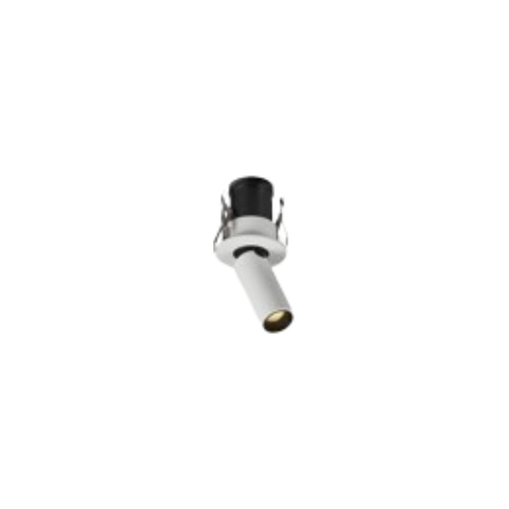 Lámpara empotrable dirigible redonda blanca Ø44x47mm hueco Ø35mm led 3W 3000 24° IP20 100-240V on-off