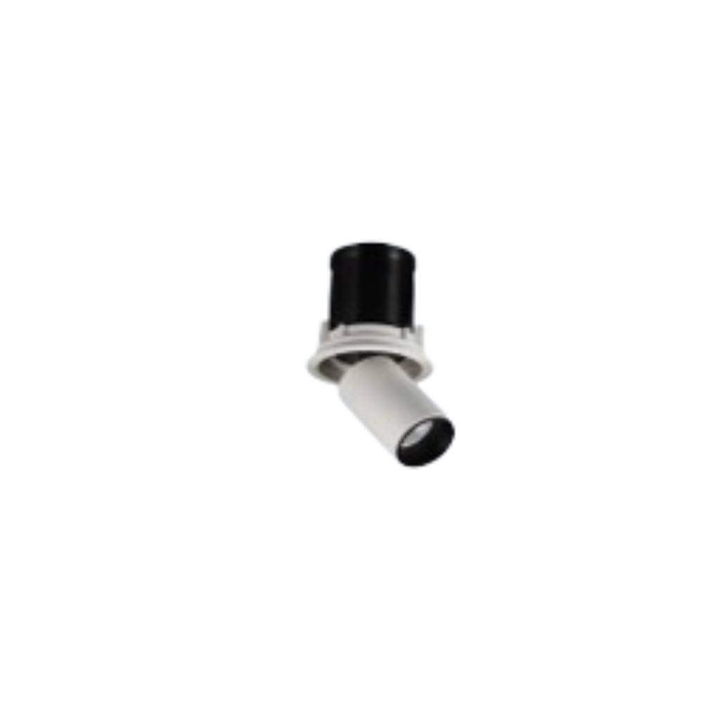 Lámpara empotrable dirigible redonda blanca Ø84x87mm hueco Ø75mm led 7W 3000 35° IP20 100-240V atenuable triac