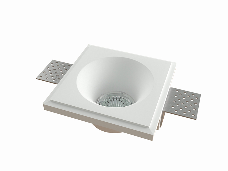 Lámpara empotrable redonda downlight "yeso" 12x12x5.2cm con sócate GU10
