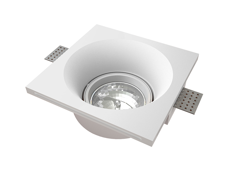 Lámpara empotrable redonda downlight "yeso" 21.5x21.5x8cm para AR111