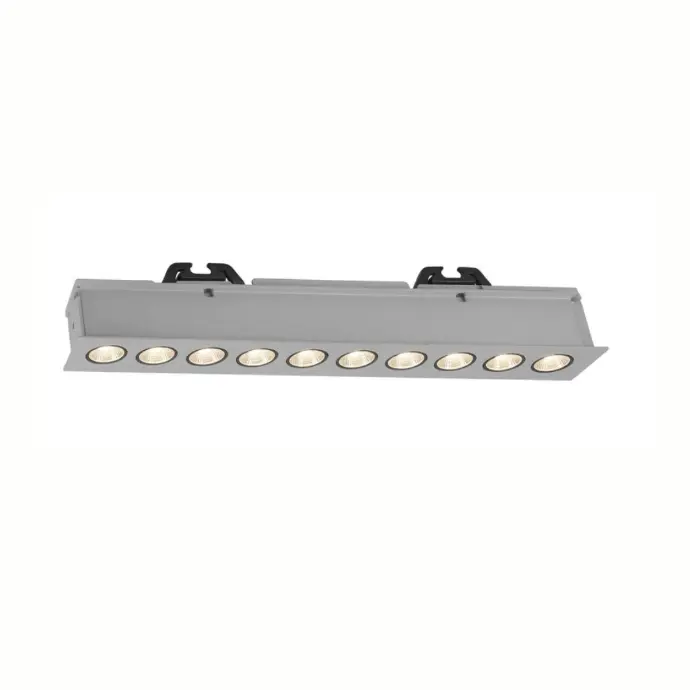 Lámpara empotrada downlight 316x44x63mm hueco 310x35mm 10x2.5W 3000K CRI90 30° con driver triac 100-277V