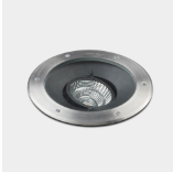 Lámpara empotrada en piso IP65 Gea Cob LED aluminio ø125mm acero inoxidable AISI316