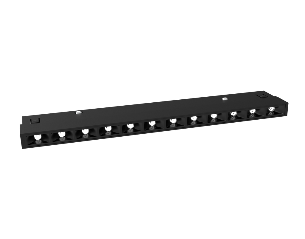 Lámpara lineal luz directa negra para riel magnético 10mm 36° M101 40V CRI90 M101-GLS