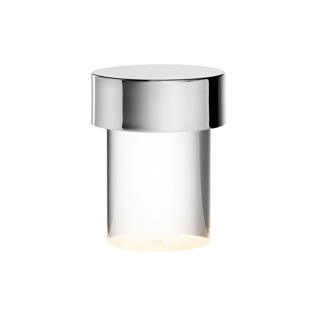 Lámpara de mesa portátil Last Order Clear acero pulido
