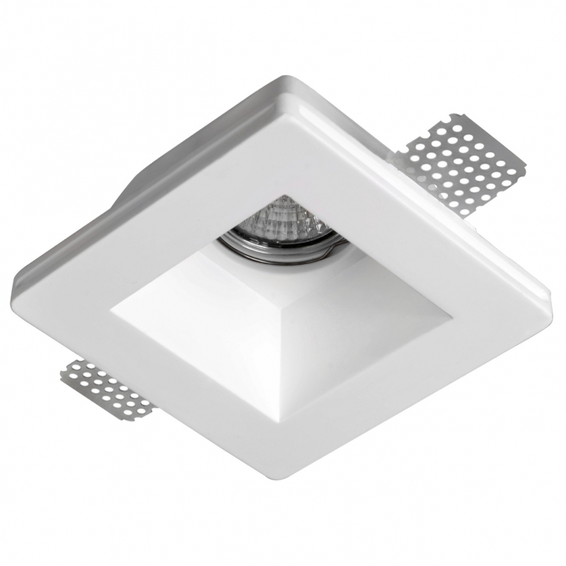 Lámpara empotrable (SIN SOCATE) cuadrada downlight "yeso" Aragon Flat para GU10