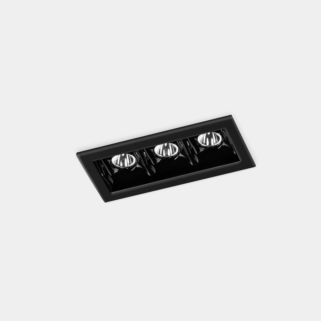 Lampara empotrable downlight Bento Standard sin marco 3 Leds 6.1W 3000K CRI 90 48º Negro