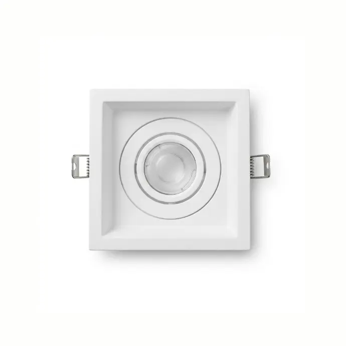 Lámpara empotrada cuadrada dirigible recedida 100x100mm GU10 