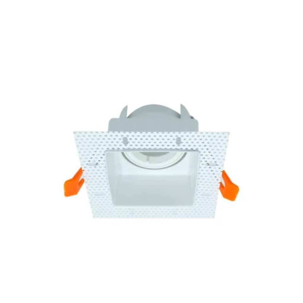 Lámpara empotrada cuadrada sin marco 125x125mm GU10 blanca