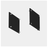 Par de tapas finales para Deltatrack anodizado negro mate