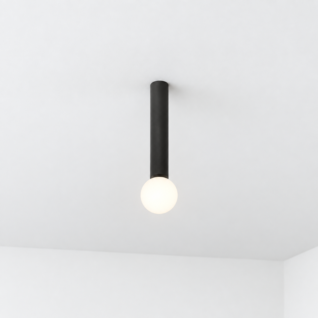 Plafon cilindro con globo de vidrio opal D=120mm IP44 1xG9