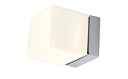 Plafón cubo con difusor de vidrio opal 100x100x122mm IP44 led 10W 120V 3000K