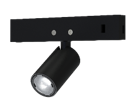 Reflector mini negro cilíndrico 1W para riel magnético 5.8mm 38° 24V CRI90