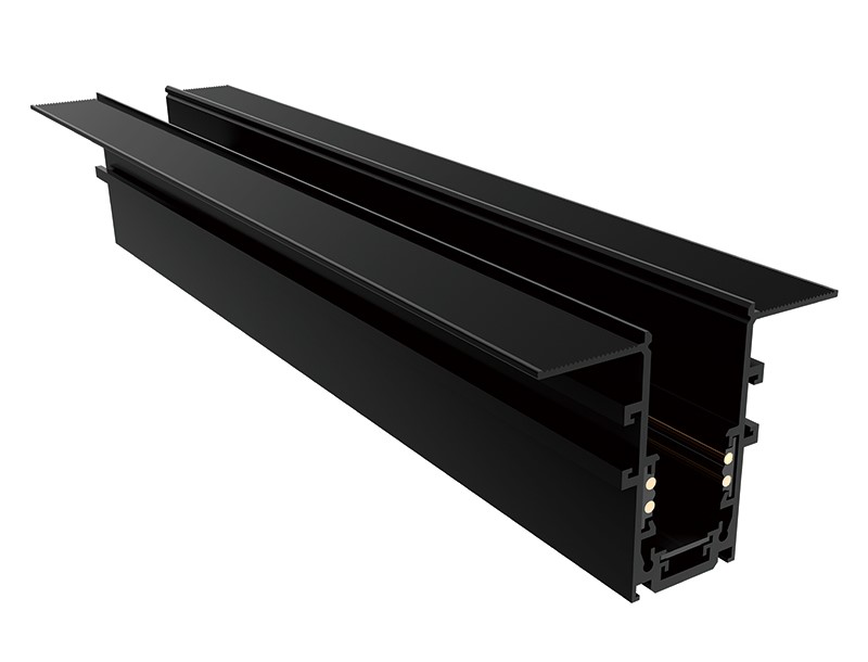 Riel empotrado sin marco magnético 2m negro 48V 4 hilos