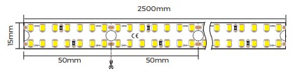 Tira de led 24V 20w/m 2700lm/m 15mm 2.5M D8280-2415
