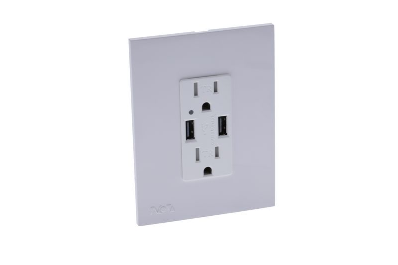 Toma teléfono doble Nova-T blanca