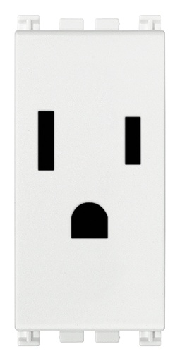 [VM-19242.B] Tomacorriente 1M Arké (127Vac/15Amps) -Vimar (Blanco)