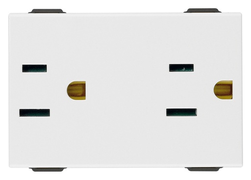[VM-09243] Tomacorriente Doble NeveUP (127Vac/15Amp) -Vimar (Blanco)