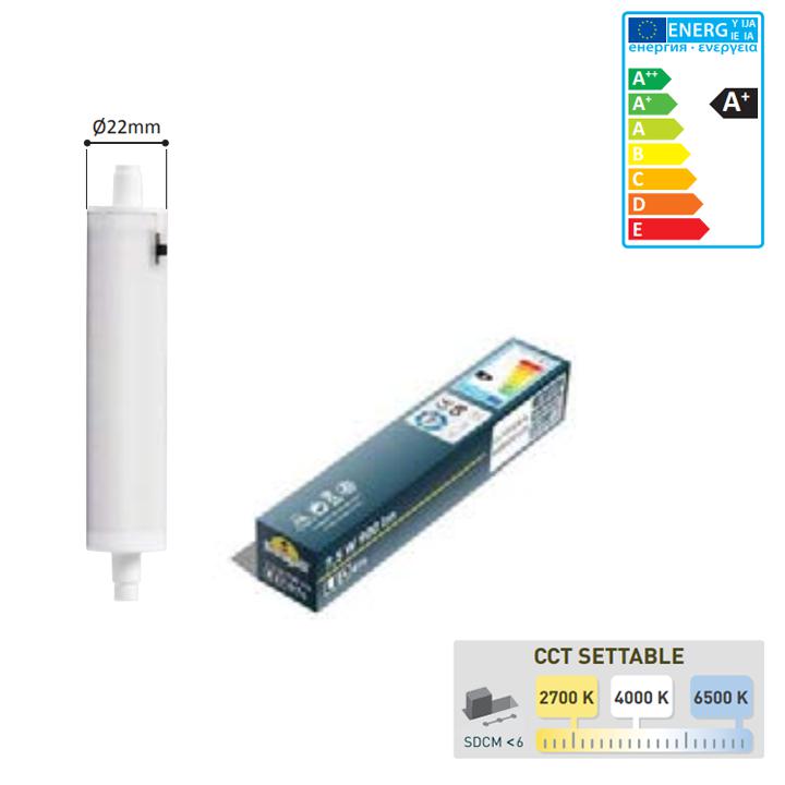 Bombillo Led R7s 189mm 2700/4000/6500K 25000 hrs 10,5W 1100lm 100-240V